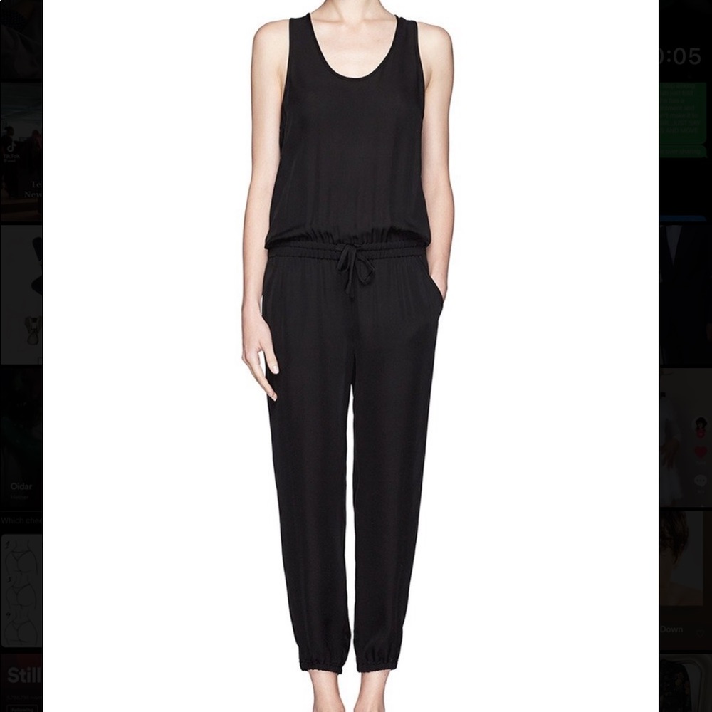 Theory Lortan Drawstring Silk Jumpsuit